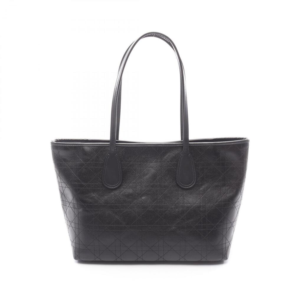 Christian Dior Lady Cannage Panarea Tote Bag Leather Black